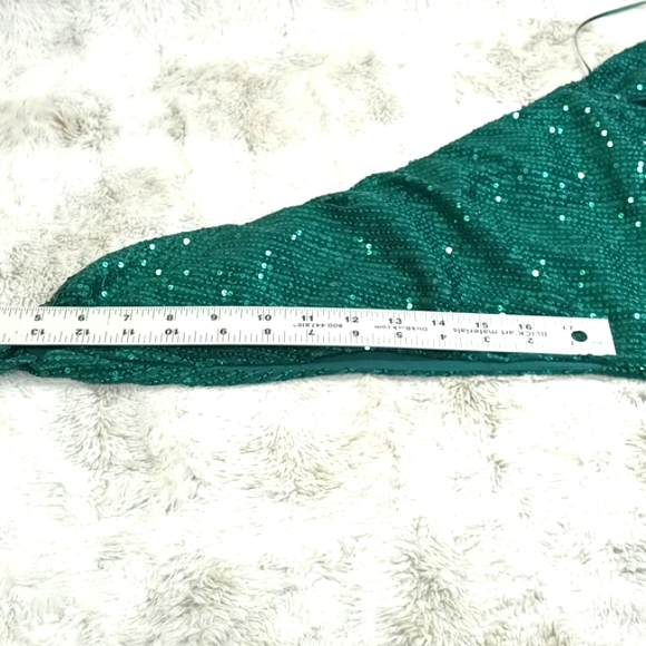 NWT Vint & Love Green Sparkle Sleeveless Sequined & Glitter Wedding Blouse Sz L - Picture 16 of 16